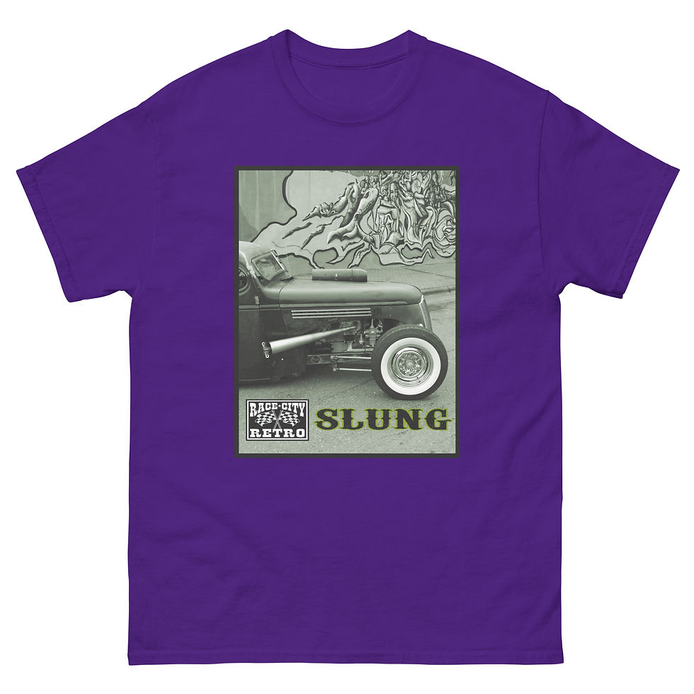 Thumbnail: "SLUNG" HOT ROD T-shirt by Race City Retro