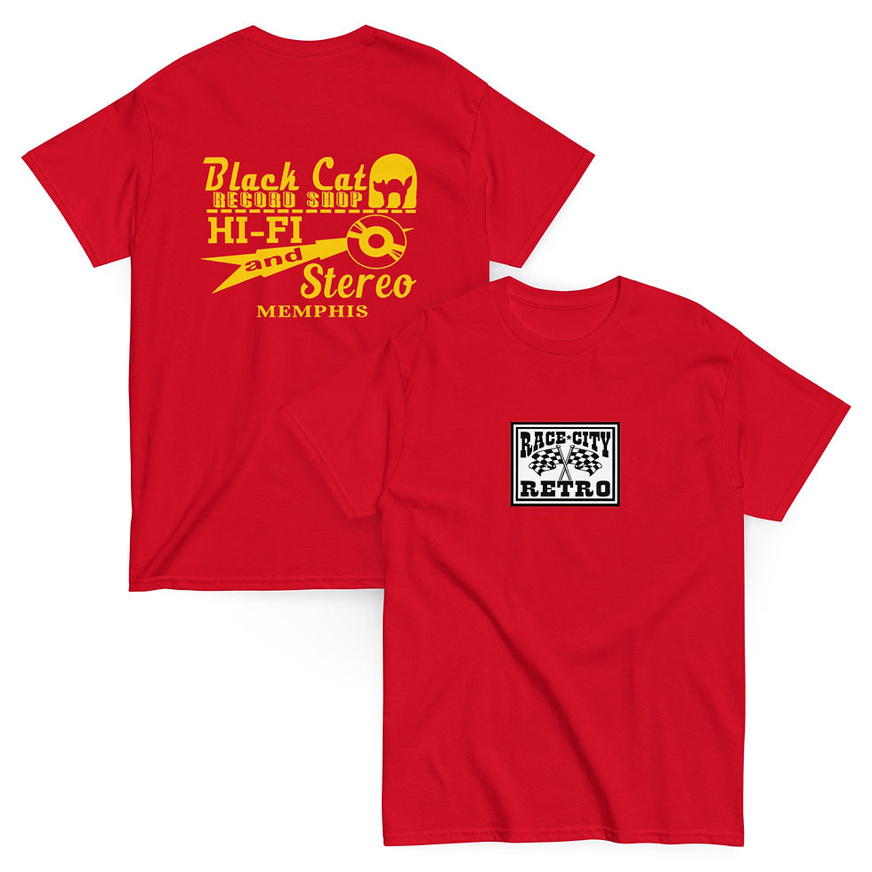 Thumbnail: BLACK CAT RECORD SHOP TWO SIDED T SHIRT By Race City Retro
