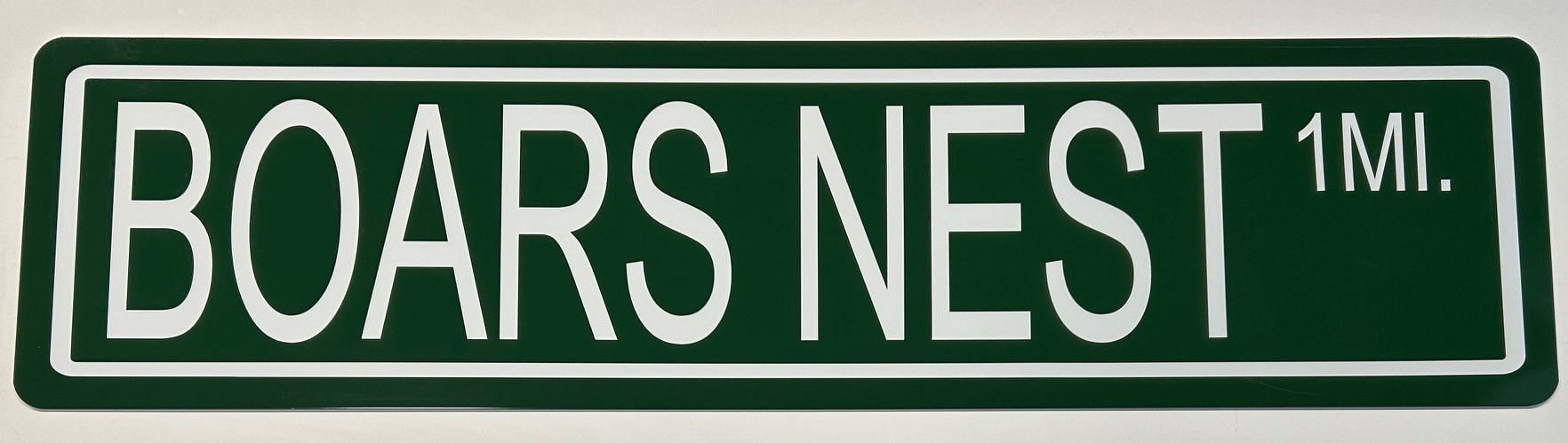 BOARS NEST Green Metal Street Sign Dukes of Hazzard