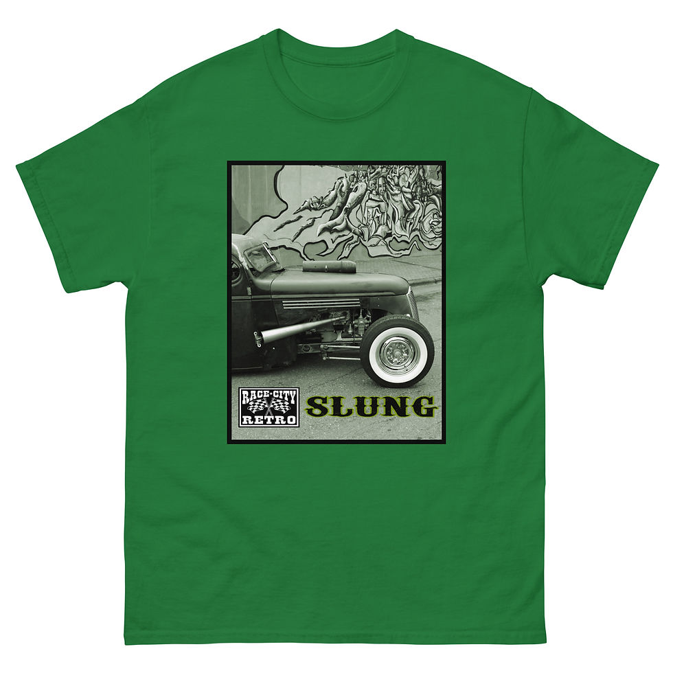 Thumbnail: "SLUNG" HOT ROD T-shirt by Race City Retro