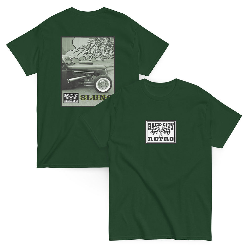 Thumbnail: SLUNG CHOPPED COUPE TWO SIDED T SHIRT By Race City Retro