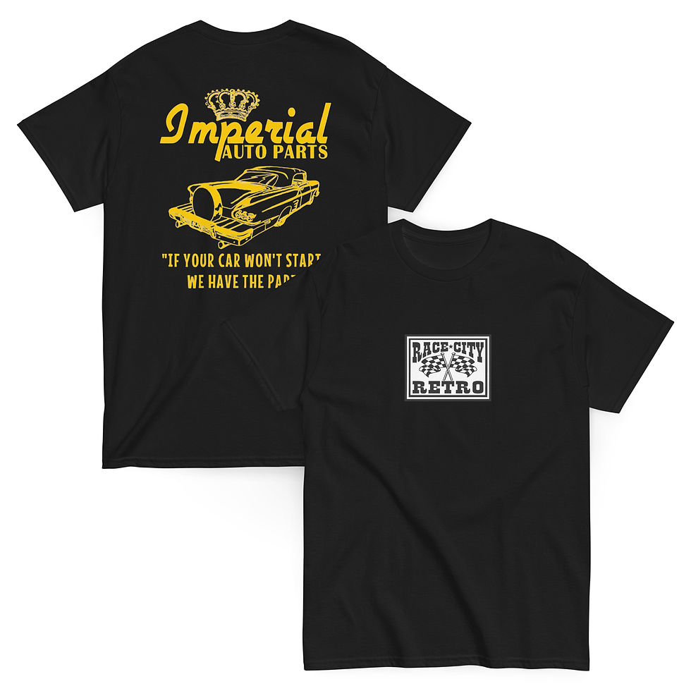 Thumbnail: IMPERIAL AUTO PARTS 58 IMPALA TWO SIDED T SHIRT By Race City Retro