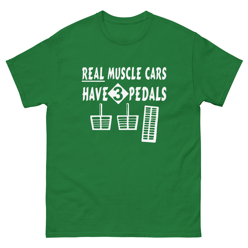 Thumbnail: REAL MUSCLE CARS HAVE 3 PEDALS T-shirt by Race City Retro