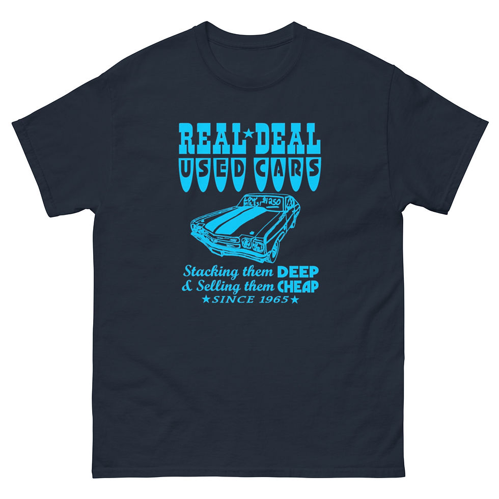 Thumbnail: REAL DEAL USED CARS T-shirt by Race City Retro