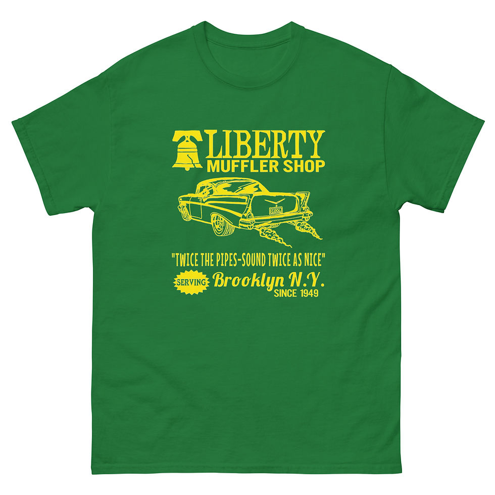Thumbnail: LIBERTY MUFFLER SHOP 57 Chevy T-shirt by Race City Retro