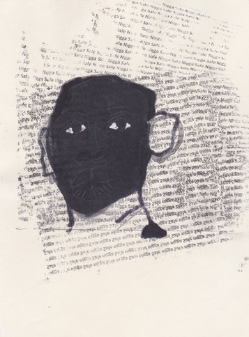 Barrack 10, 2016 - Ink, graphite & correction fluid on tore Moleskine sketchbook paper 3 ½" x 5 ½"