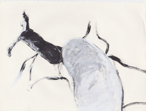 porn 2 - Oil, graphite & correction fluid on tore Moleskine sketchbook paper 3 ½" x 5 ½"