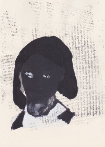 Barrack 7, 2016 - Ink, graphite & correction fluid on tore Moleskine sketchbook paper 3 ½" x 5 ½"