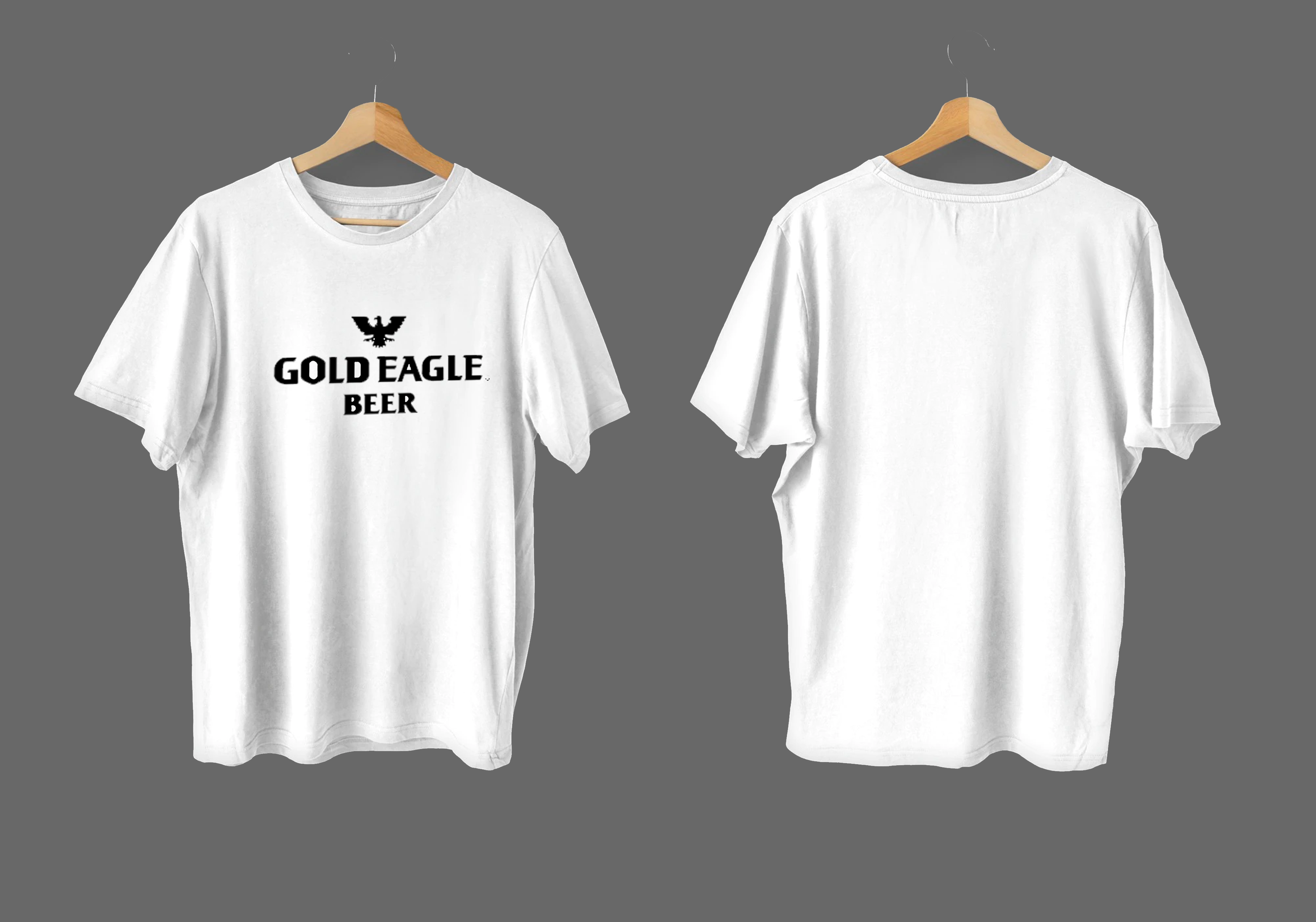 Printed Front Vinyl for Men crewneck tshirt Gold Eagle Beer