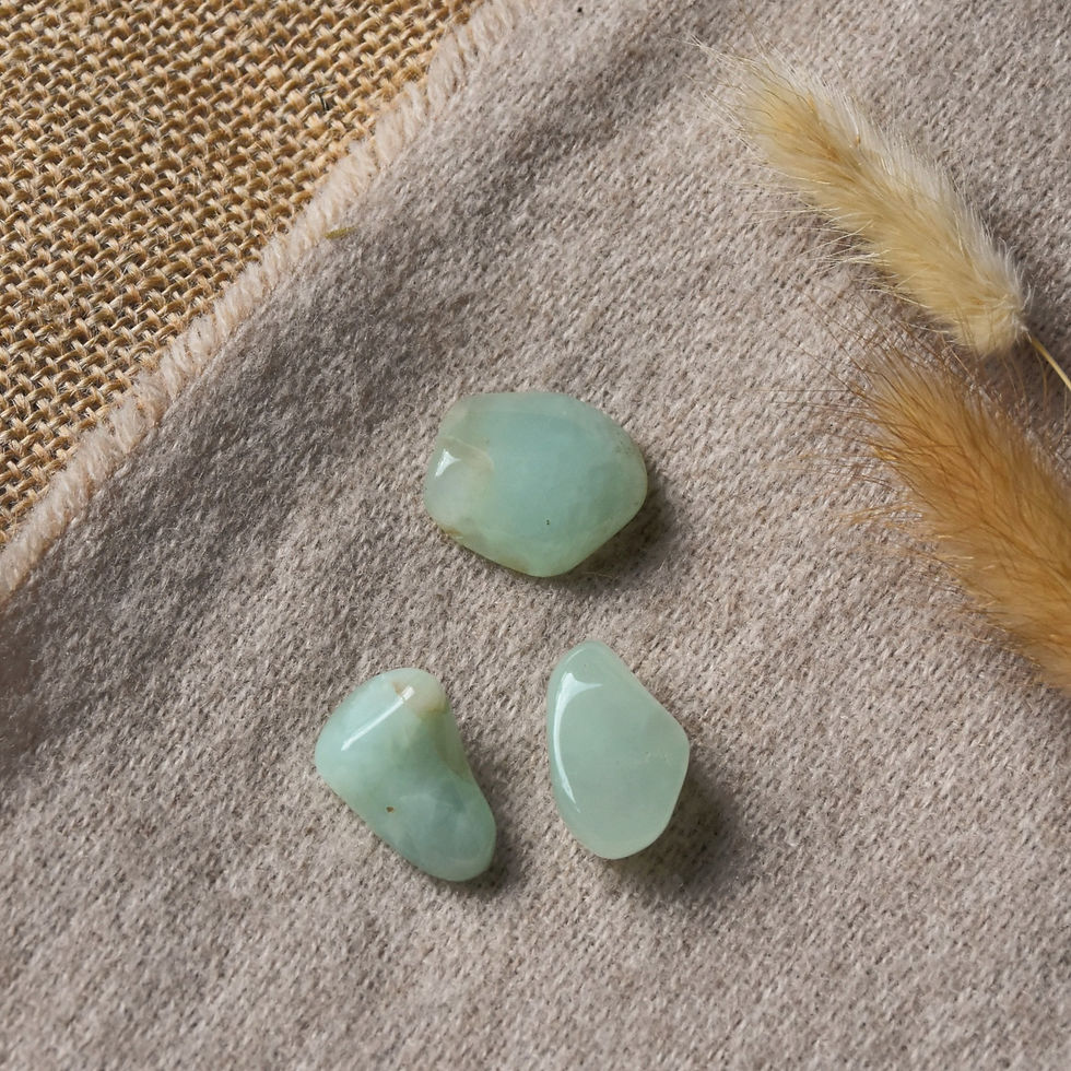 Prehniet trommelsteen