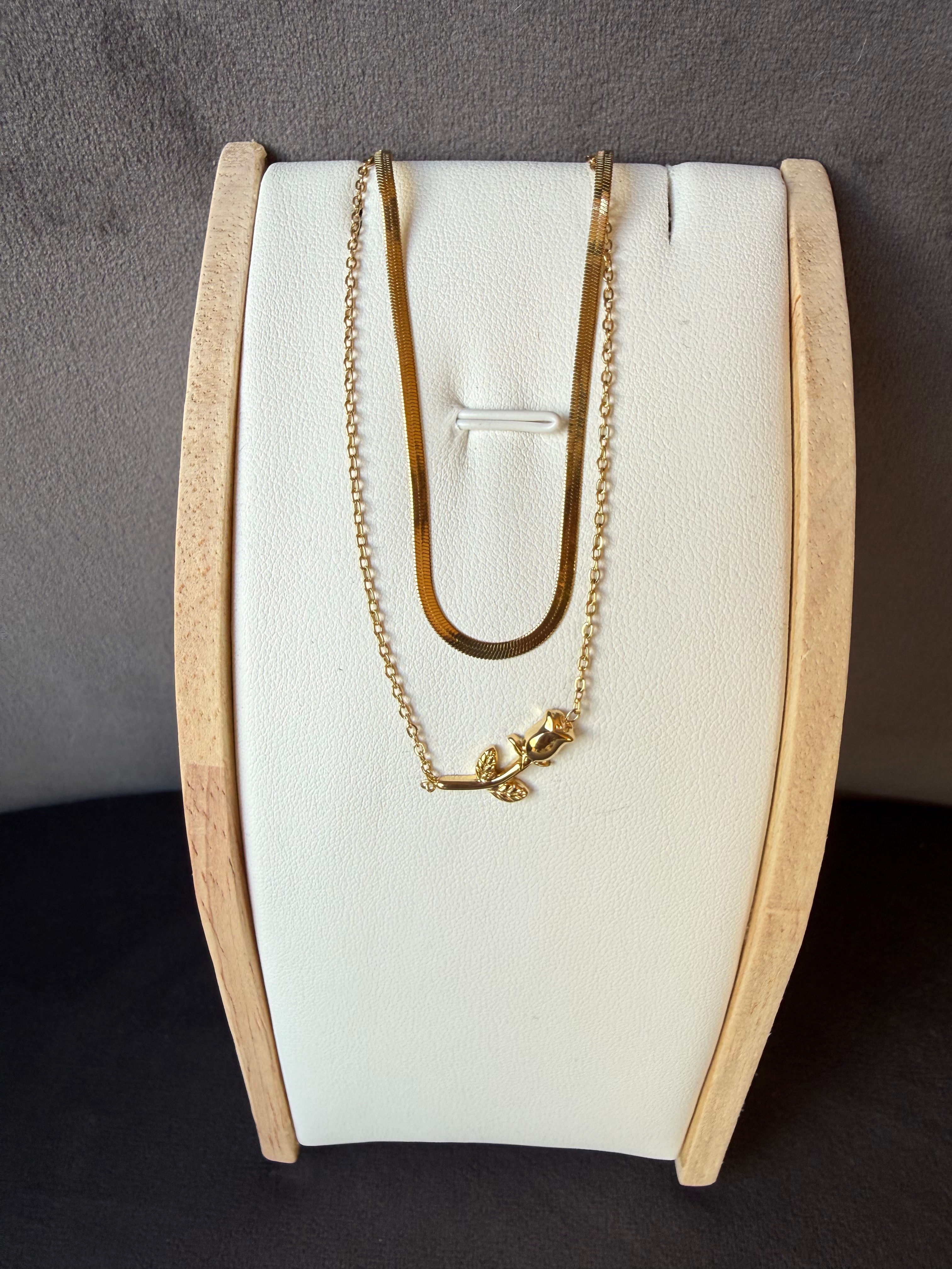 Ketting roosje - Goud