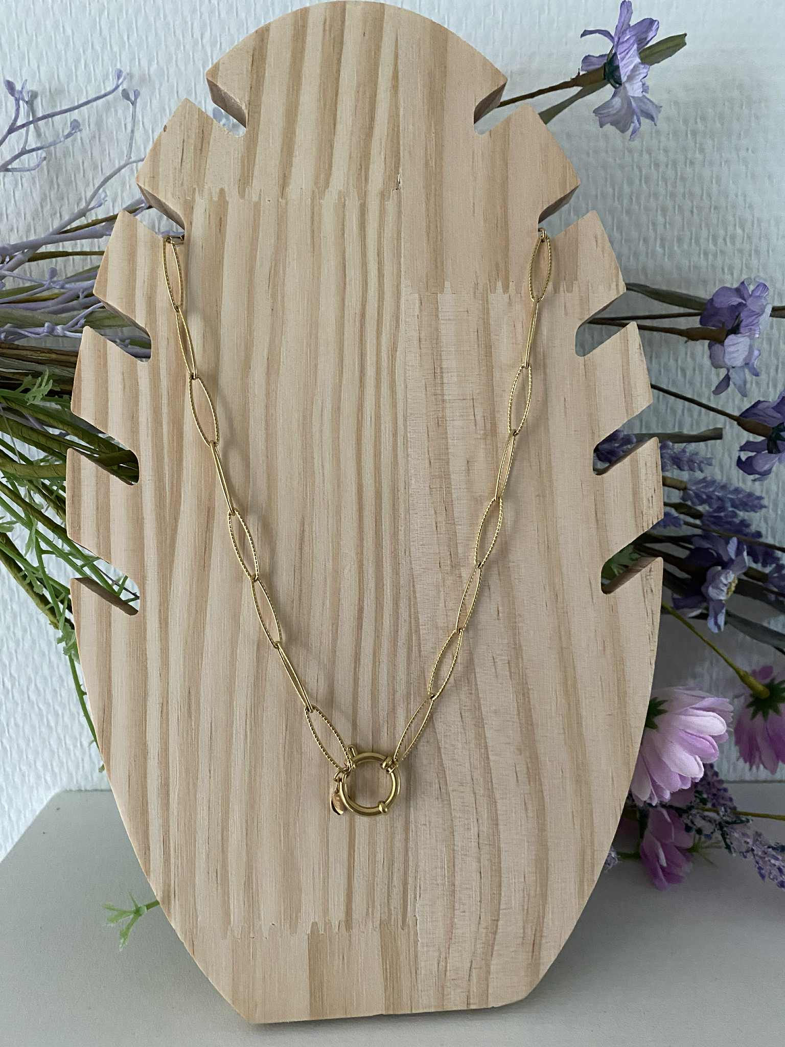 Ketting grote schakels bedel - Goud