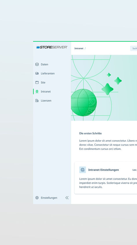 Ein Ausschnitt der Intranet Seite des Systems