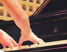 Hands on the keys linking to the photo gallery.