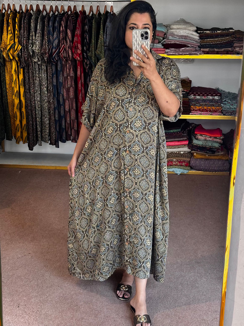 Thumbnail: AHVI Modal Kaftan Shirt Dress 