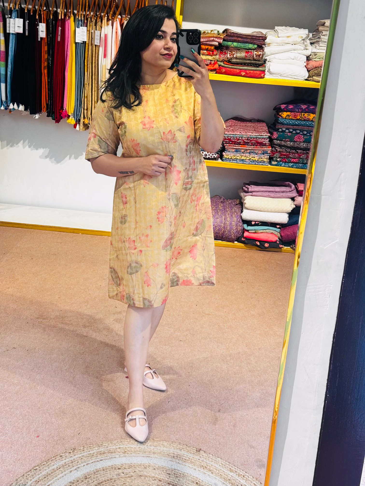 Hira Chanderi Benarasee Floral Dress