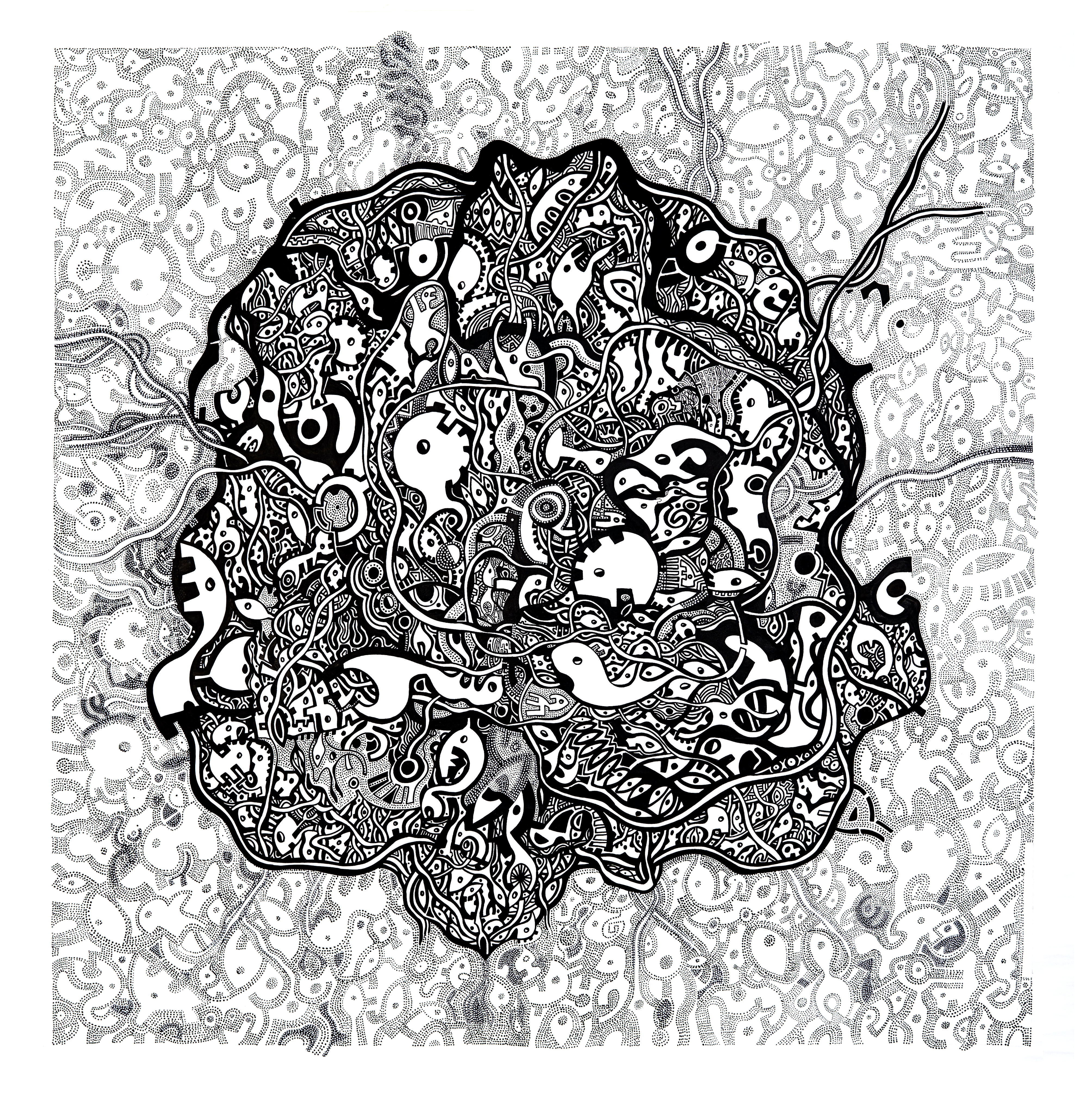 Série_Les_Villes_-_Topographie_de_l'en-dedans,_acrylique_sur_toile,_190x184cm,_Ricardo_OZL,_2015_,©J