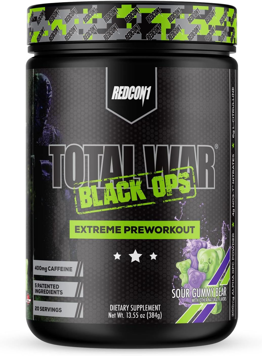 REDCON1 TOTAL WAR BLACK OPS 20 SERV SOUR GUMMY BEAR
