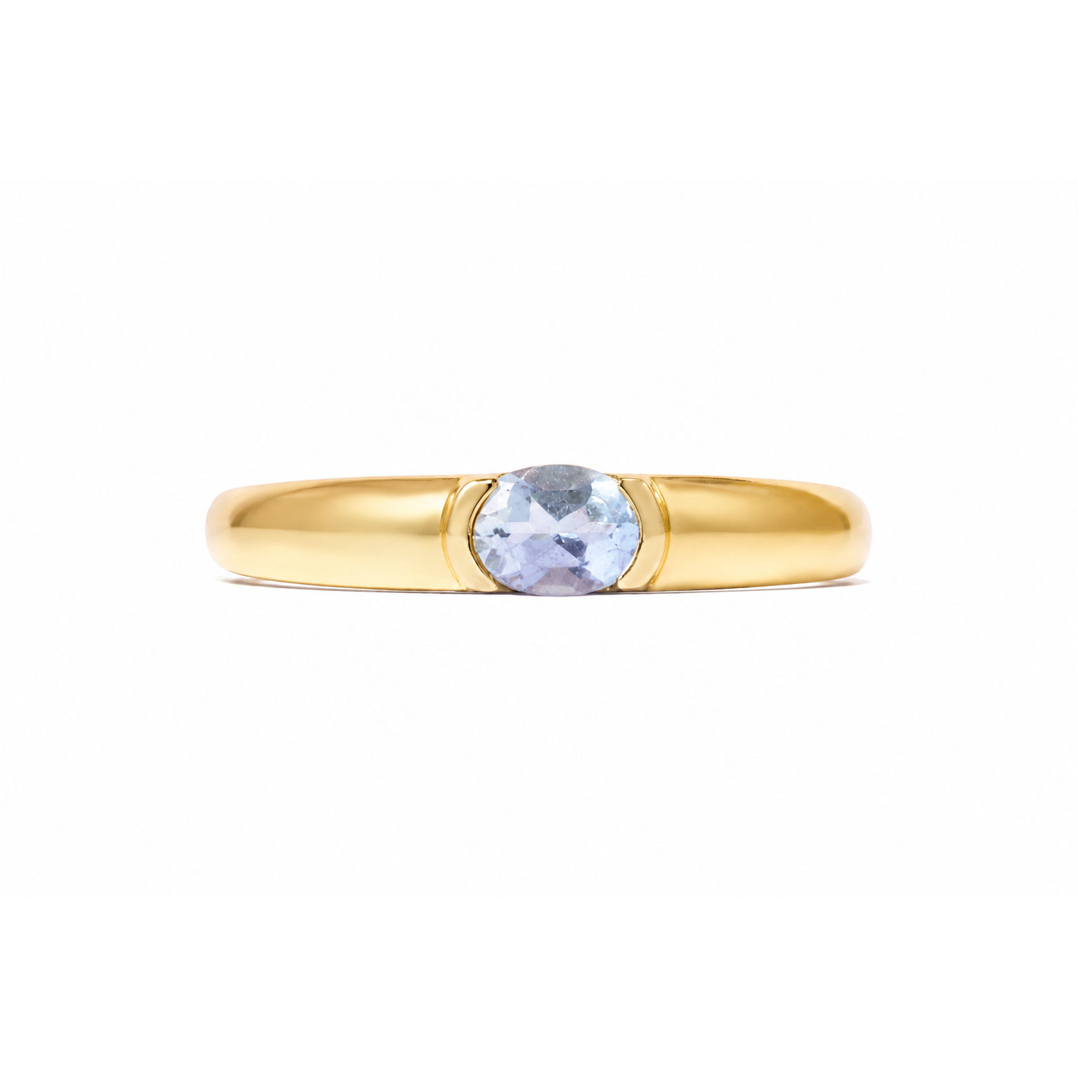 Pinky ring aguamarina oval