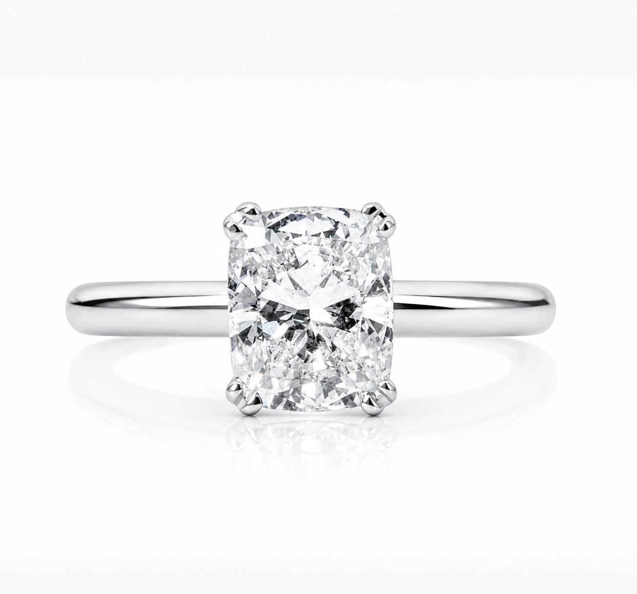 Anillo con diamante radiante IGI