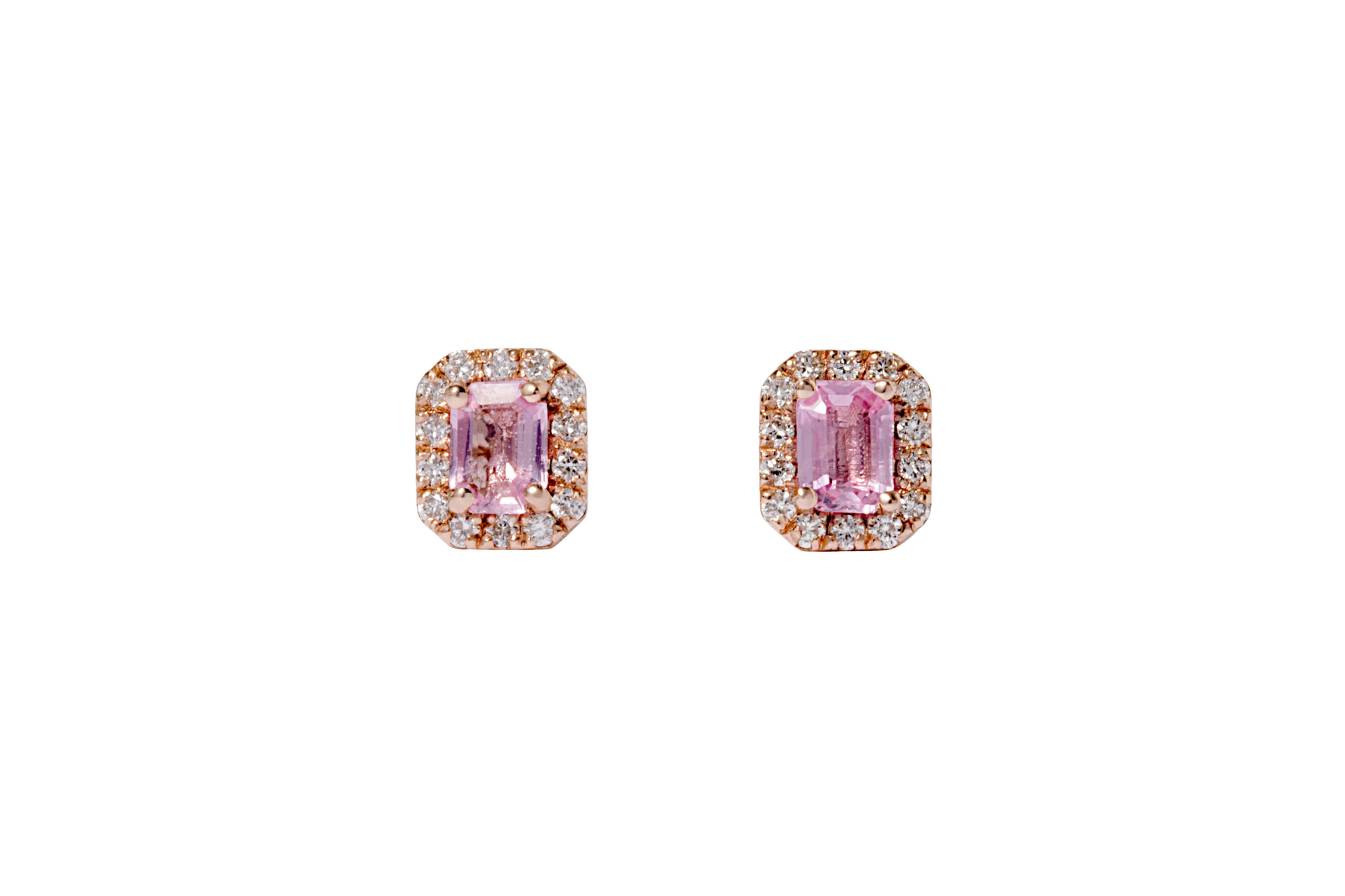 Aretes de zafiro rosa