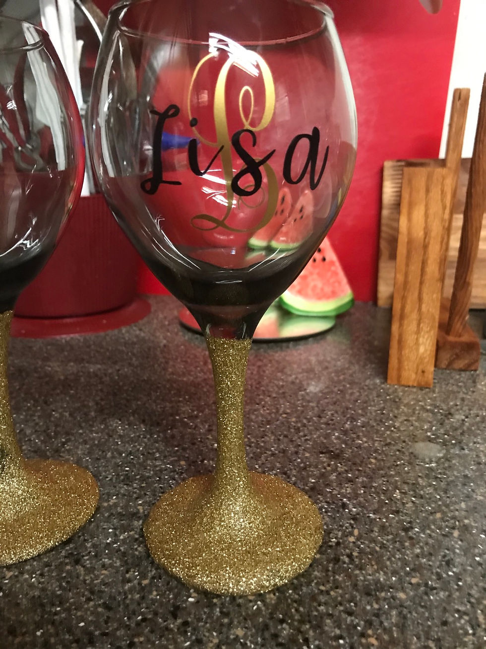 Thumbnail: Glitter base, personalized wine glass