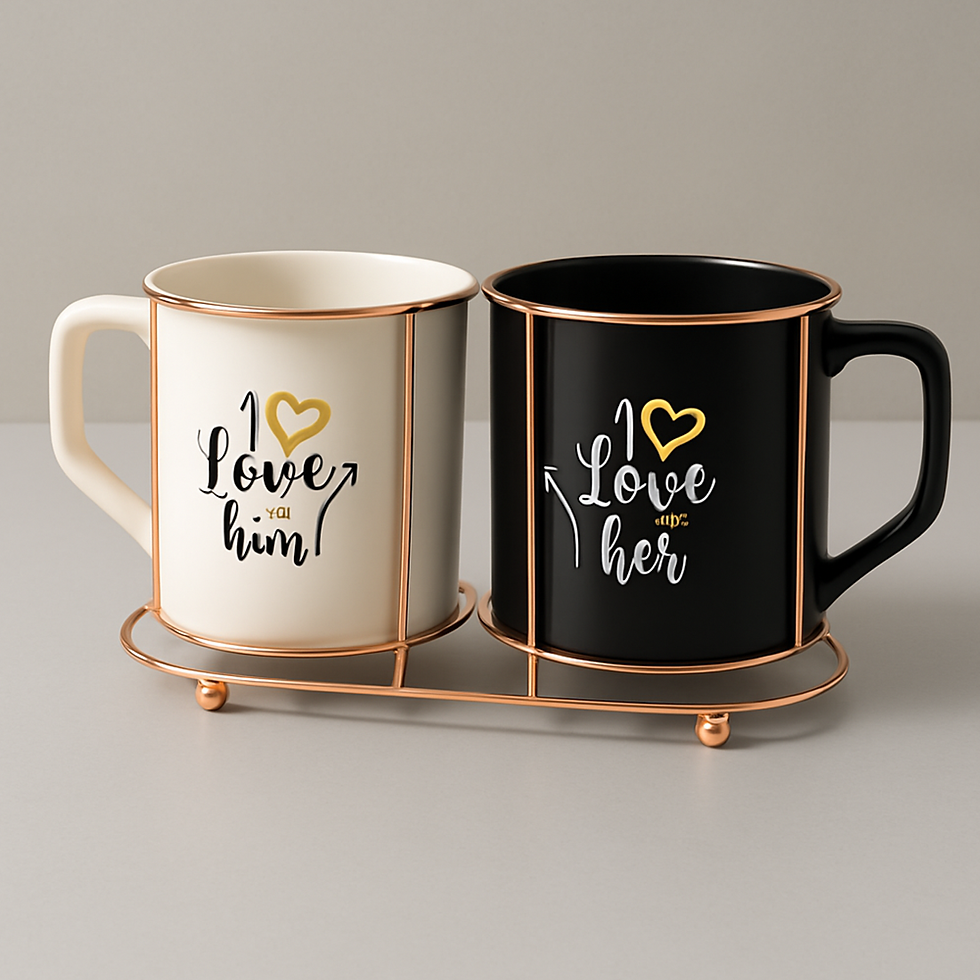 Thumbnail: Love Ceramic Mug Set for Couples