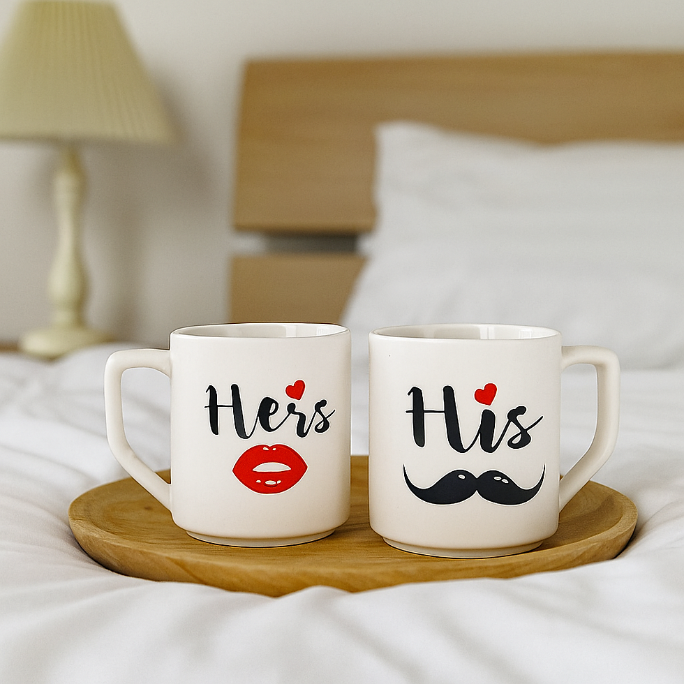 Thumbnail: His Hers Ceramic Mug Set for Couples
