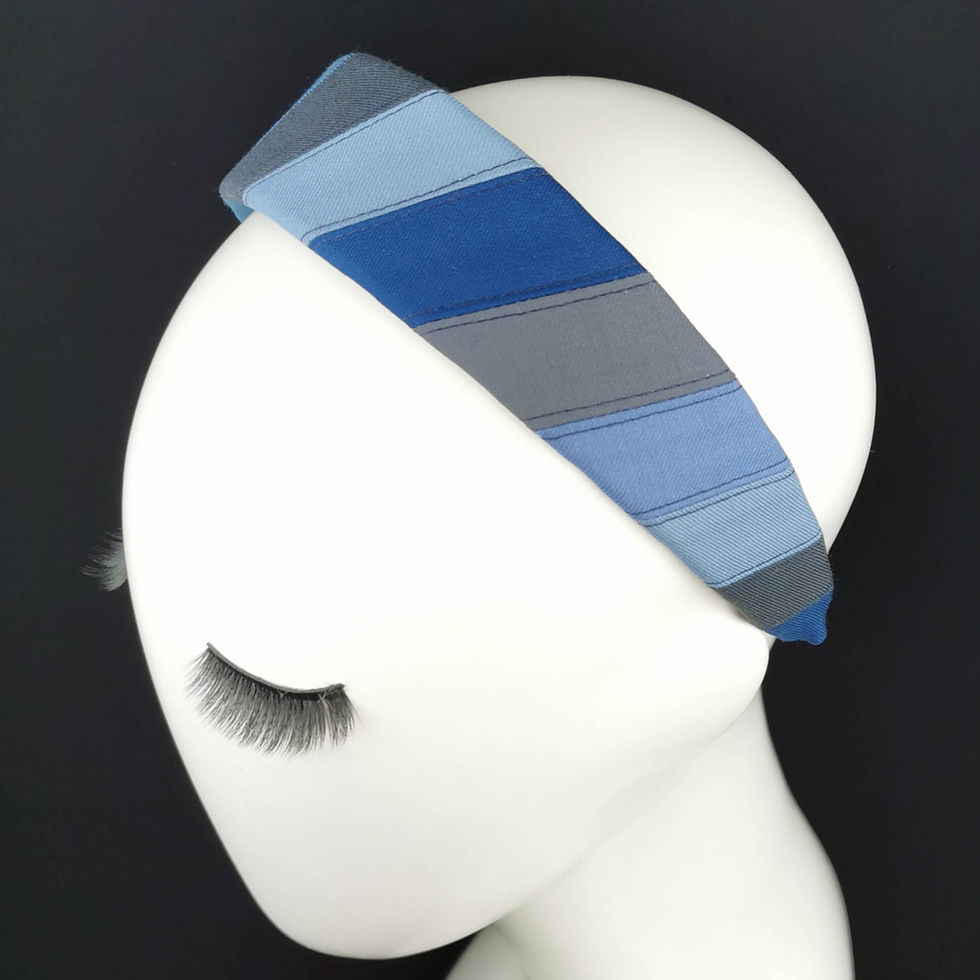 Thumbnail: Cerchietto Deluxe in Tessuti Preziosi di Riciclo - Deluxe Headband in precious upcycled fabrics - JCN Fascinators