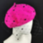 Thumbnail: Basco con veletta e pois in ciniglia. Beret with Veil. Claudia della Frattina JCN Fascinators