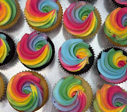 rainbow cupcakes-custom
