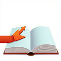 vector image of an open book with arrow pointed at book.jpg