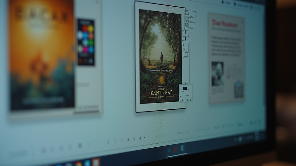 Eye-level view of a professional publishing team discussing book layouts