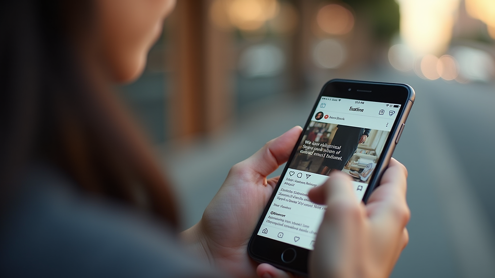 Close-up view of a smartphone showing a social media post about a book launch