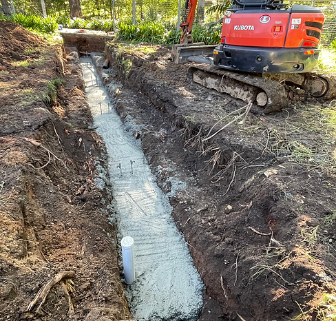 Sewer main encasement by Archbuild custom home builder Sydney