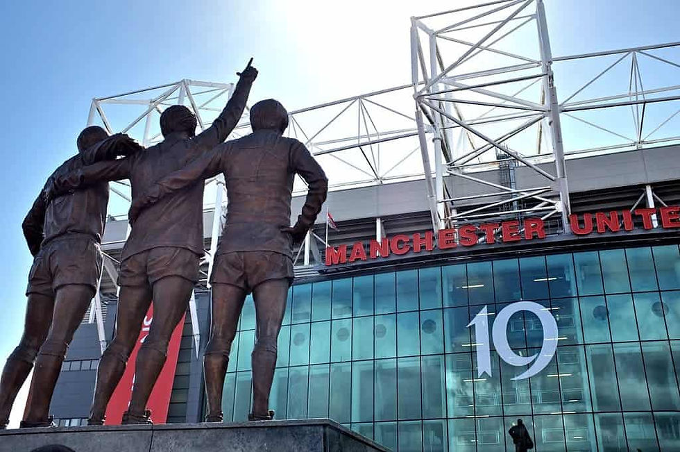 Statues of Manchester United legends outside Old Trafford