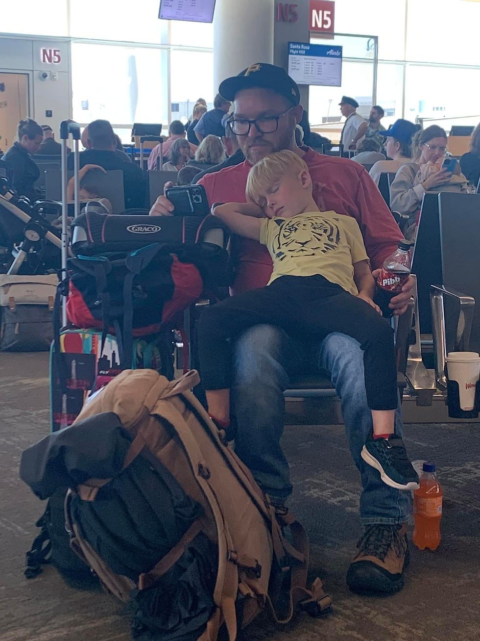 One benefit of travel- your kid learns to sleep anywhere!