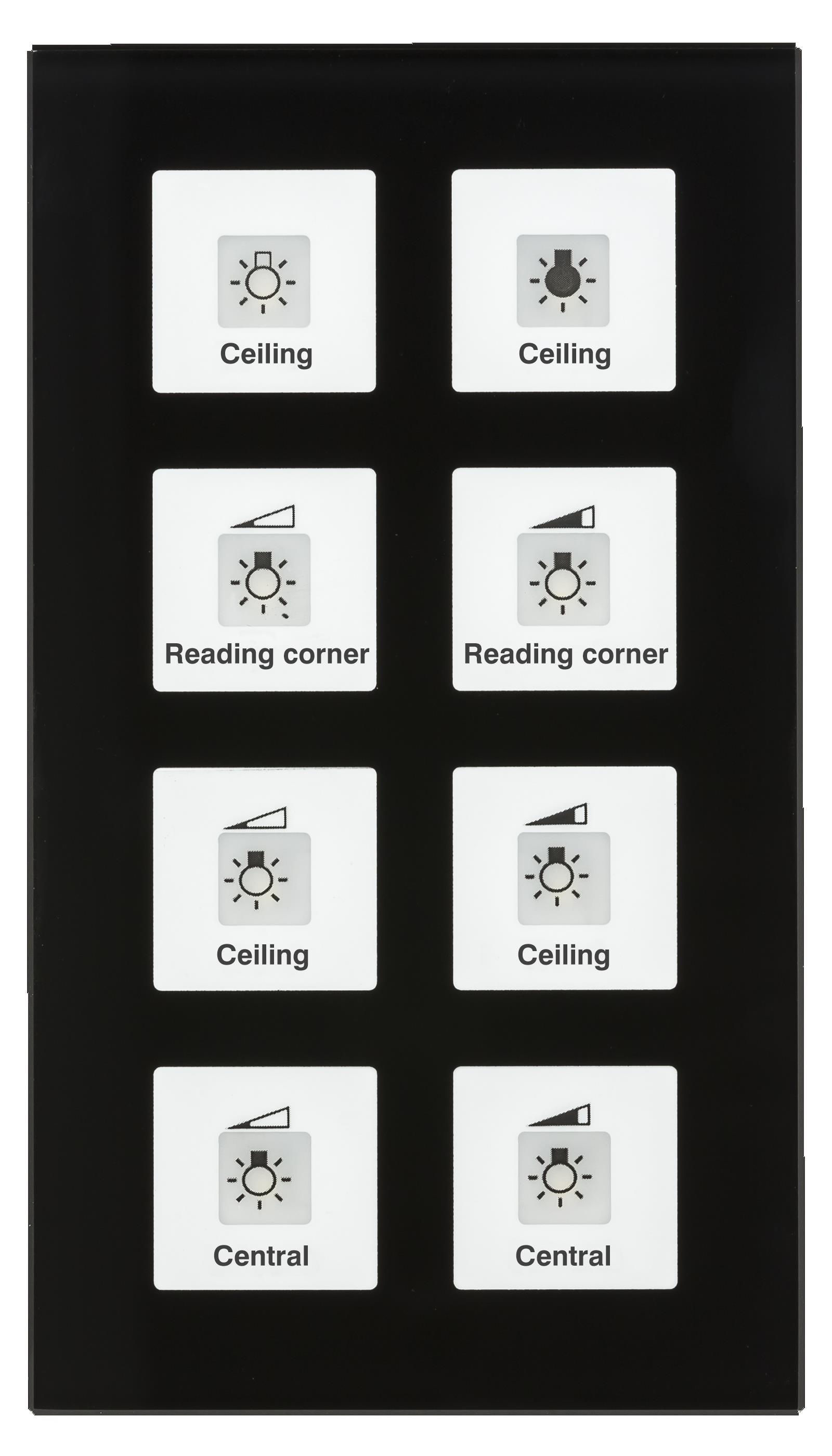 Glass Push-button Plus 8-fold