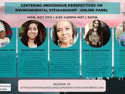 Online Panel on Environmental Stewardship, 10/11!