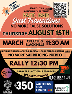 Action Alert! Next week, join us to march for a fast, fair, just transition in Pueblo, CO!
