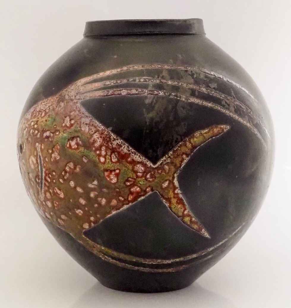 Thumbnail: Raku Vase - Luster Glaze