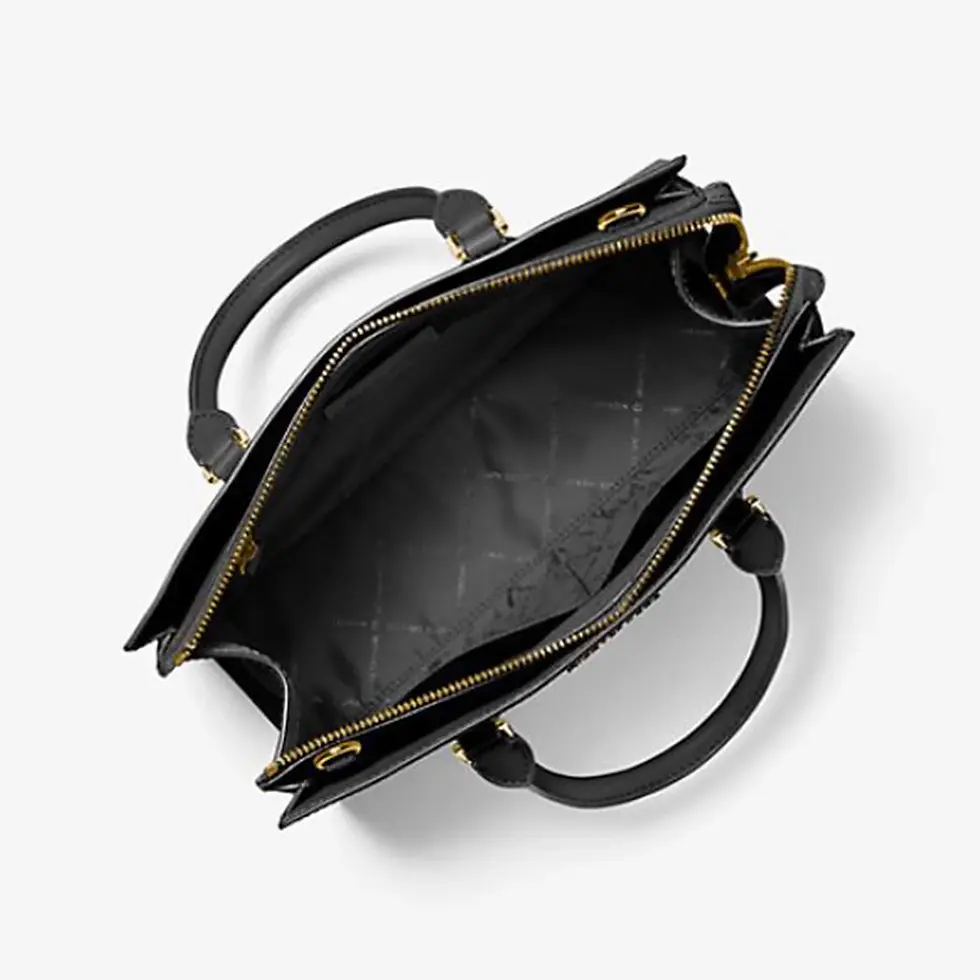 Thumbnail: Michael Kors Women's Polyester Sheila Satchel Medium Handbag Zipper, Black