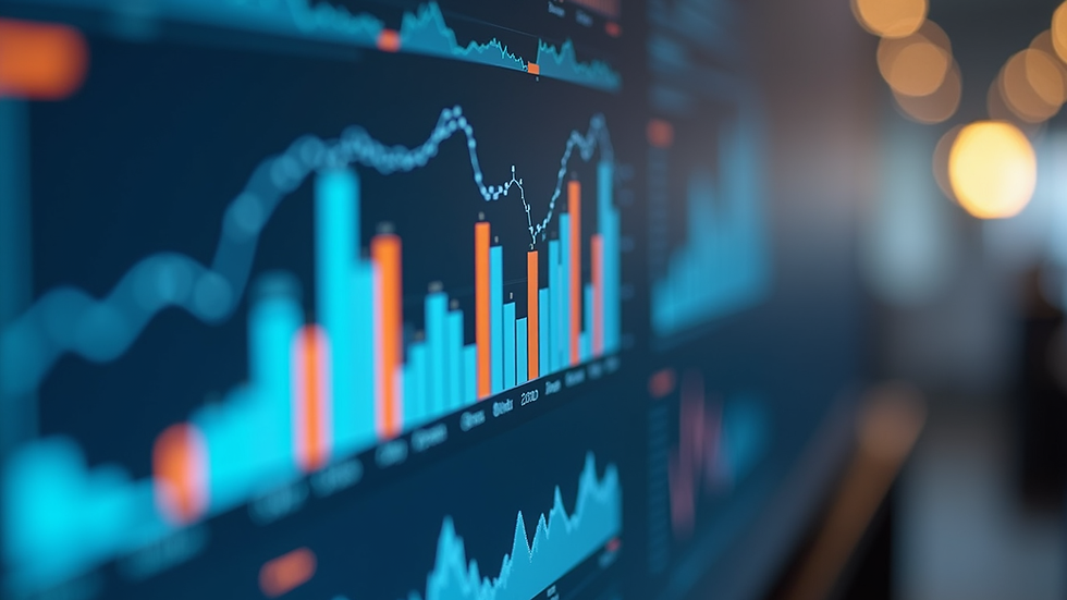 Close-up view of a digital dashboard displaying project analytics