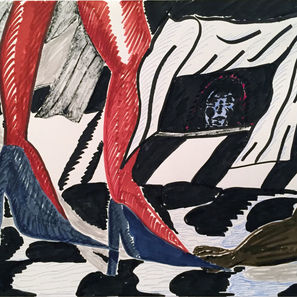 Anjuli Rathod, Untitled, marker on paper, 9"x12", 2016