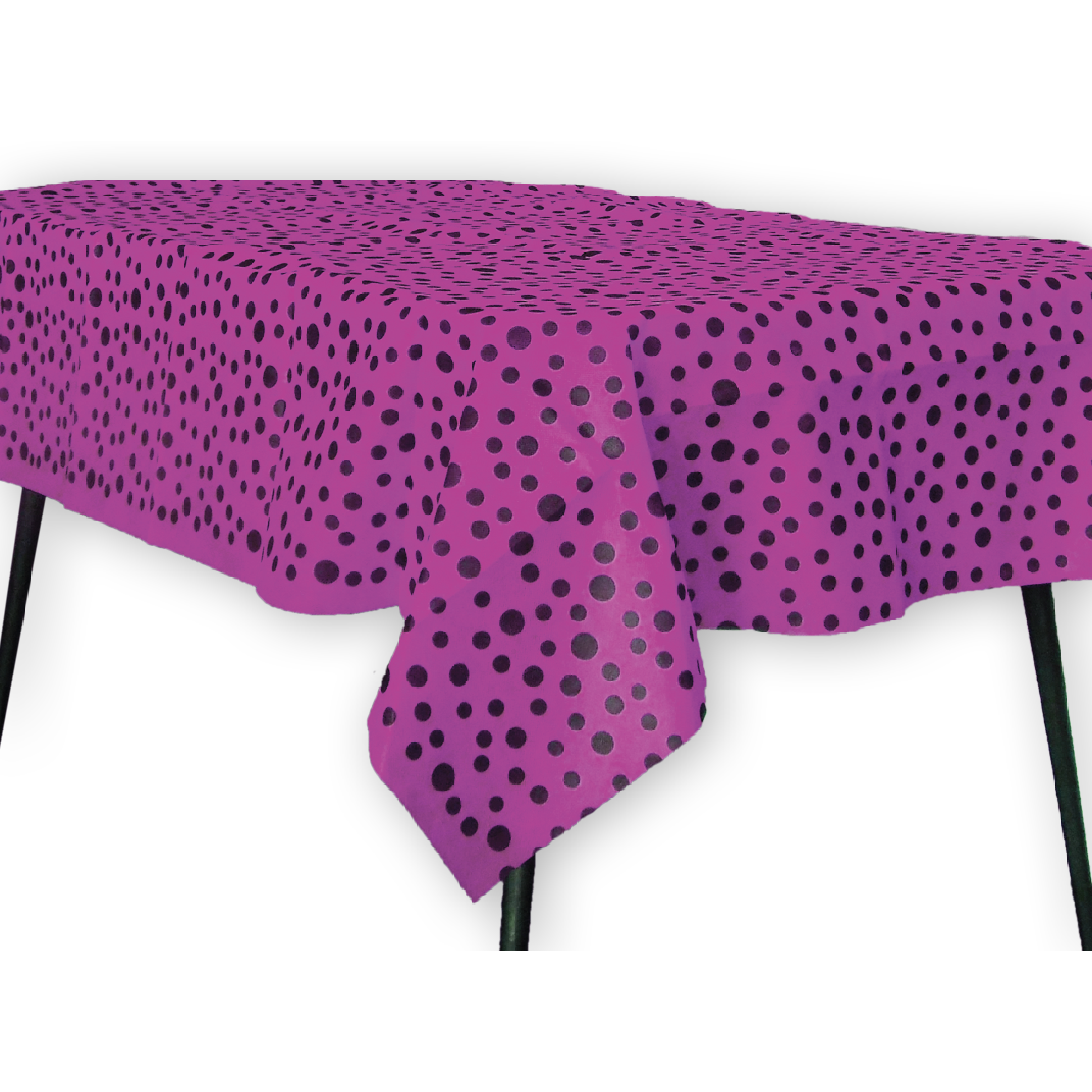 Mantel Fucsia Con Lunares Negros