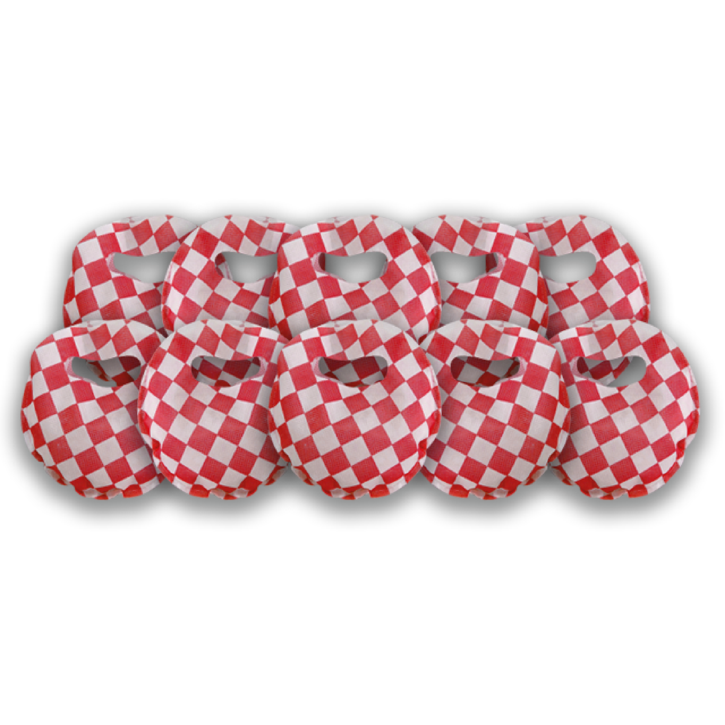 Bolsita Redonda Cuadritos Rojo x10