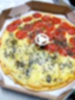 ★ Pizza assada mezo 4queijos mezo peperoni