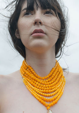 Layered mustard necklace
