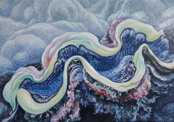 The clam, oil on canvas, 14x20 inches, 2021.jpg
