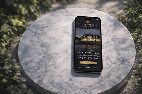 Smartphone showcasing luxury homes website